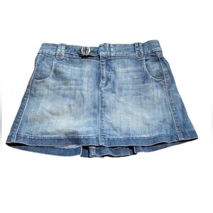7 For All Mankind Denim Jean Mini Skirt Medium Wash size 31 Cowgirl Mean Girls